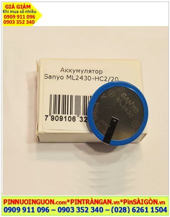 Pin đồng xu sạc Sanyo ML2430 lithium 3v chính hãng Made in Japan - Loại chân thép | có sẳn hàng